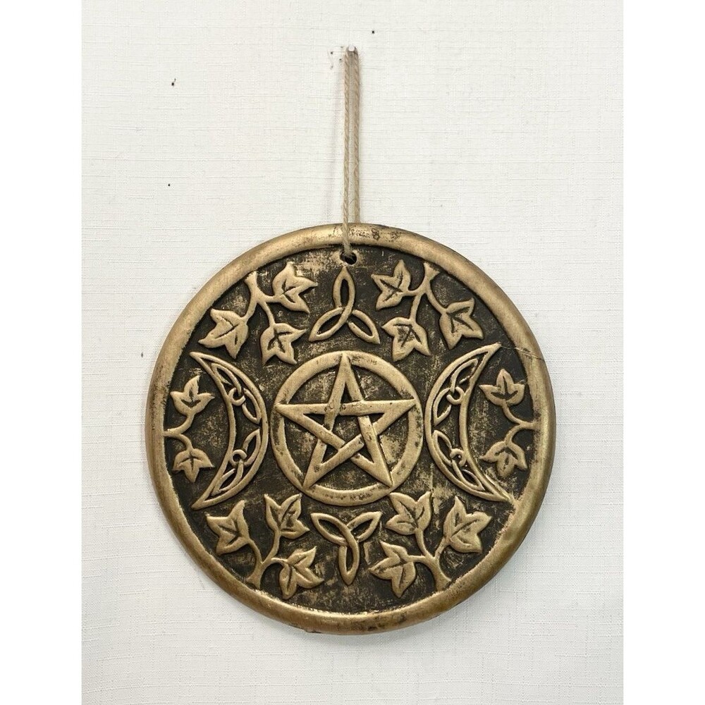 Star of David Wicca Sacred Moon Goddess Pentagram Terracotta Wall Decor Plaque